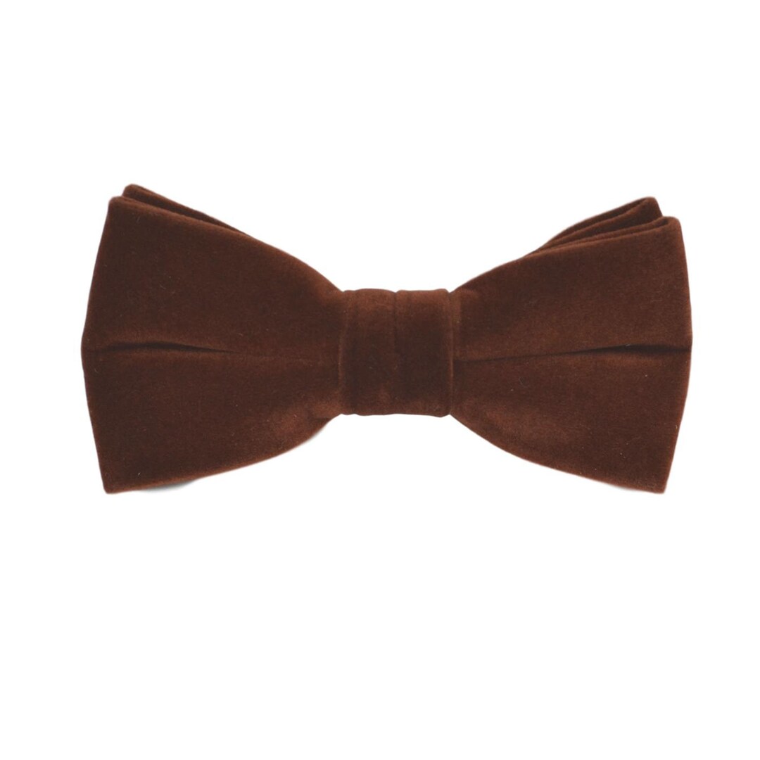 Chocolate Brown Velvet Bow Tie