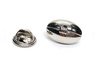 Rugby Ball Pewter Lapel Pin / Badge