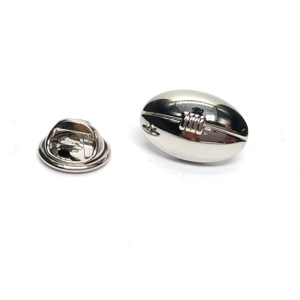 Rugby Ball Pewter Lapel Pin / Badge