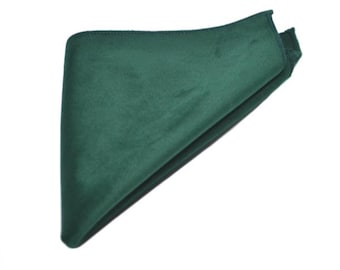 Racing Green Velvet Pocket Square / Handkerchief