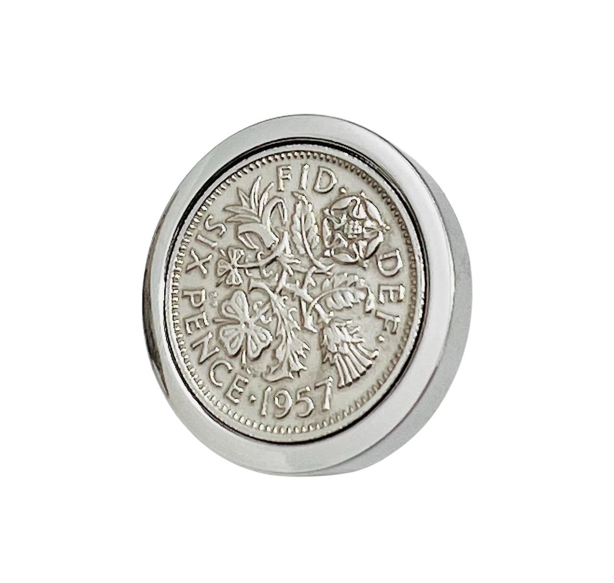 Spilla Da Cravatta In Oro Giallo A Basso Titolo Con Opale Bianco Nobile - Foto 9