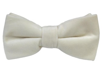 Ivory Velvet Bow Tie