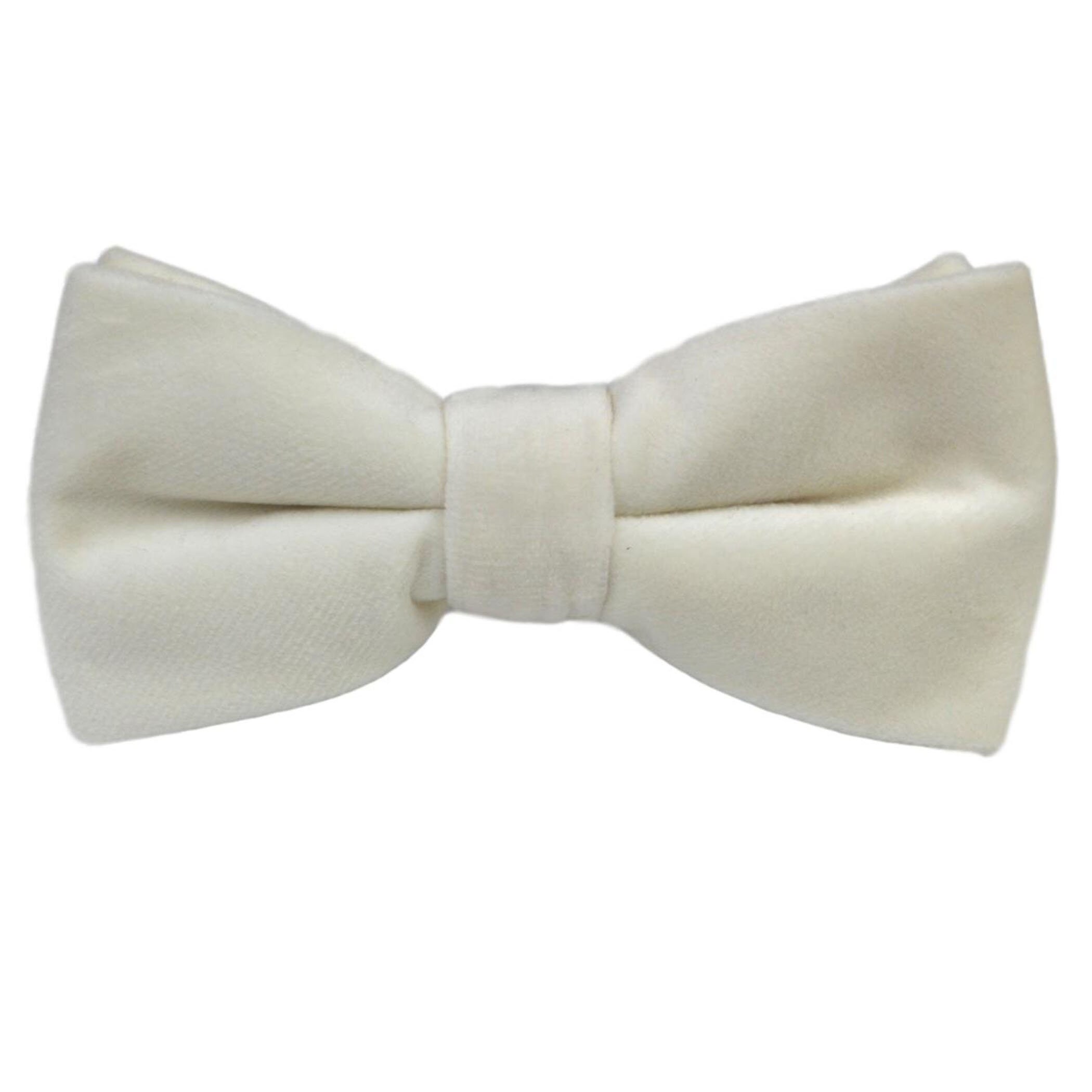 Ivory Velvet Bow Tie