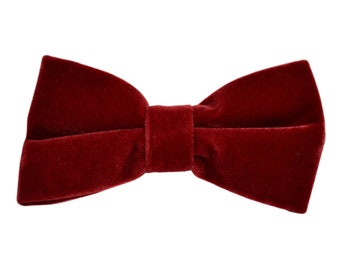 Dark Red Velvet Bow Tie