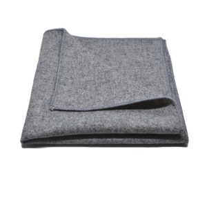 Stonewashed Medium Grey Pocket Square / Handkerchief