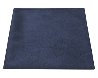 Navy Blue Suede Pocket Square / Handkerchief