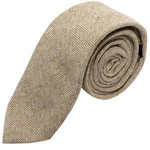 Highland Weave Stonewashed Light Brown Tie - Bow Tie & Pocket Square Options Available