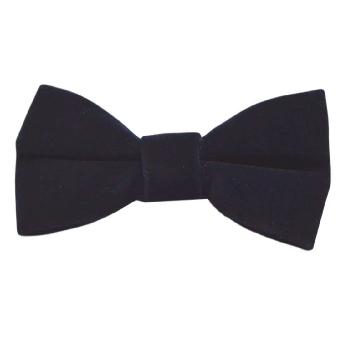 Navy Blue Velvet Bow Tie - Etsy