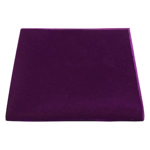 Aubergine Purple Velvet Pocket Square / Handkerchief, Eggplant