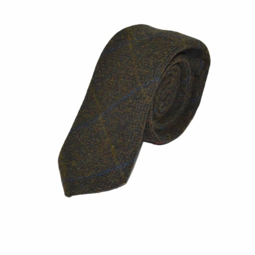 Luxury Herringbone Forest Green Tweed Tie - Etsy