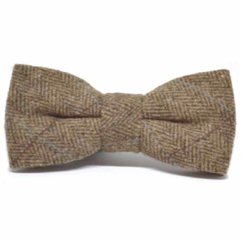 herringbone tweed bow tie