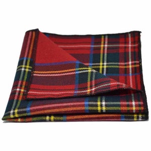 Traditional Red Tartan Check Pocket Square / Handkerchief