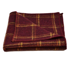Heritage Warm Red Check Pocket Square / Handkerchief