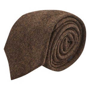 Highland Weave Hessian Brown Tie and Optional Pocket Square