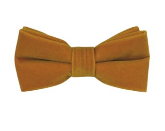 Dark Gold Velvet Bow Tie