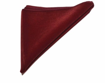 Dark Red Velvet Pocket Square / Handkerchief