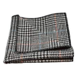 Black & White Dogtooth Pocket Square / Handkerchief