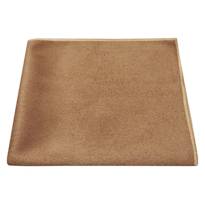 Golden Brown Suede Pocket Square / Handkerchief
