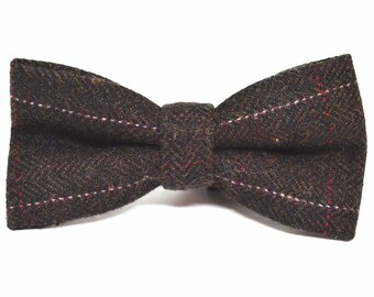 herringbone tweed bow tie