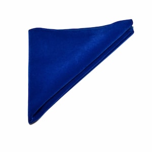 Puede incluir: Un pañuelo de bolsillo de terciopelo azul doblado.