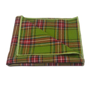Traditional Green Tartan Pocket Square / Handkerchief