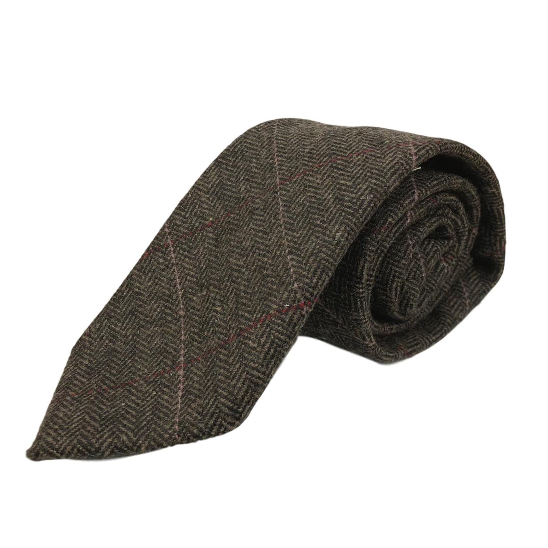 モカブラウン ヘリンボーンチェック ツイード ネクタイ - Etsy 日本