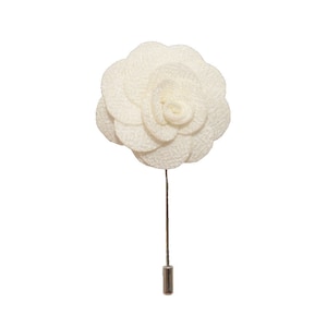 Weiße Blume/Rose Anstecknadel / Anstecknadel / Knopfloch / Boutonnière