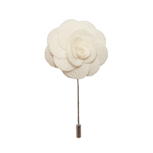 White Flower/Rose Lapel Pin / Corsage / Buttonhole / Boutonnière