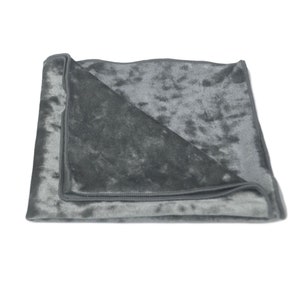 Silver Crushed Velvet Pocket Square / Handkerchief
