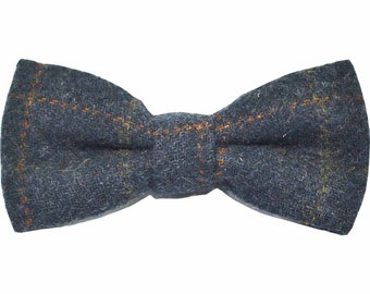 Heritage Check Navy Blue Bow Tie