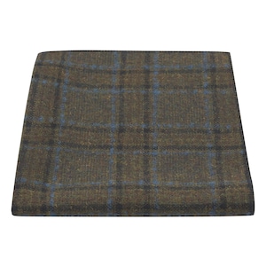 Olive Green & Brown Check Pocket Square / Handkerchief