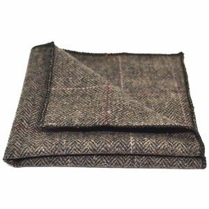 Luxus Fischgrät Mocha Brown Einstecktuch / Taschentuch