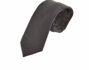 Dark Silver Grey Velvet Tie