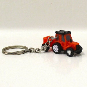 Construction Tractor Trailer keychain,