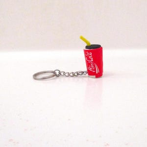 Cola keychain, Soda pop Keychain, Fast food drink Keychain,