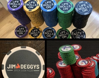 Custom Poker Chips - Your Image, Text, Font, Colors, Stripes, Edges - Casino Quality 9g Ceramic, 100% Customizable, Cheap, Affordable!