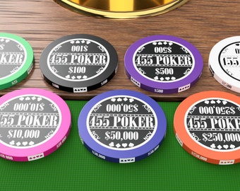100 Poker Chips: Clubeq Customized Artwork Design of Ceramic | Etsy