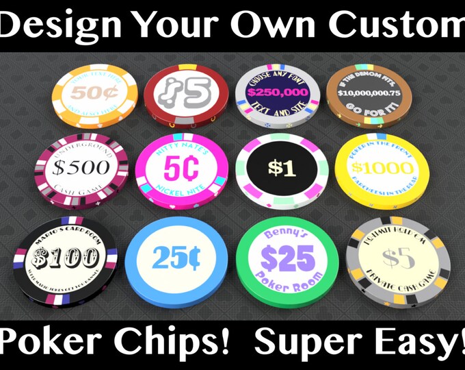 10 Poker Tournament and Cash Game Denomination Cards Etsy