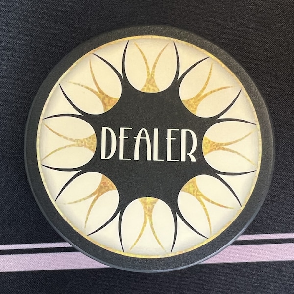 Dealer Button (60mm) - Summer Solstice Design - Casino-Quality Ceramic for Texas Hold'em Tournaments and Cash Games