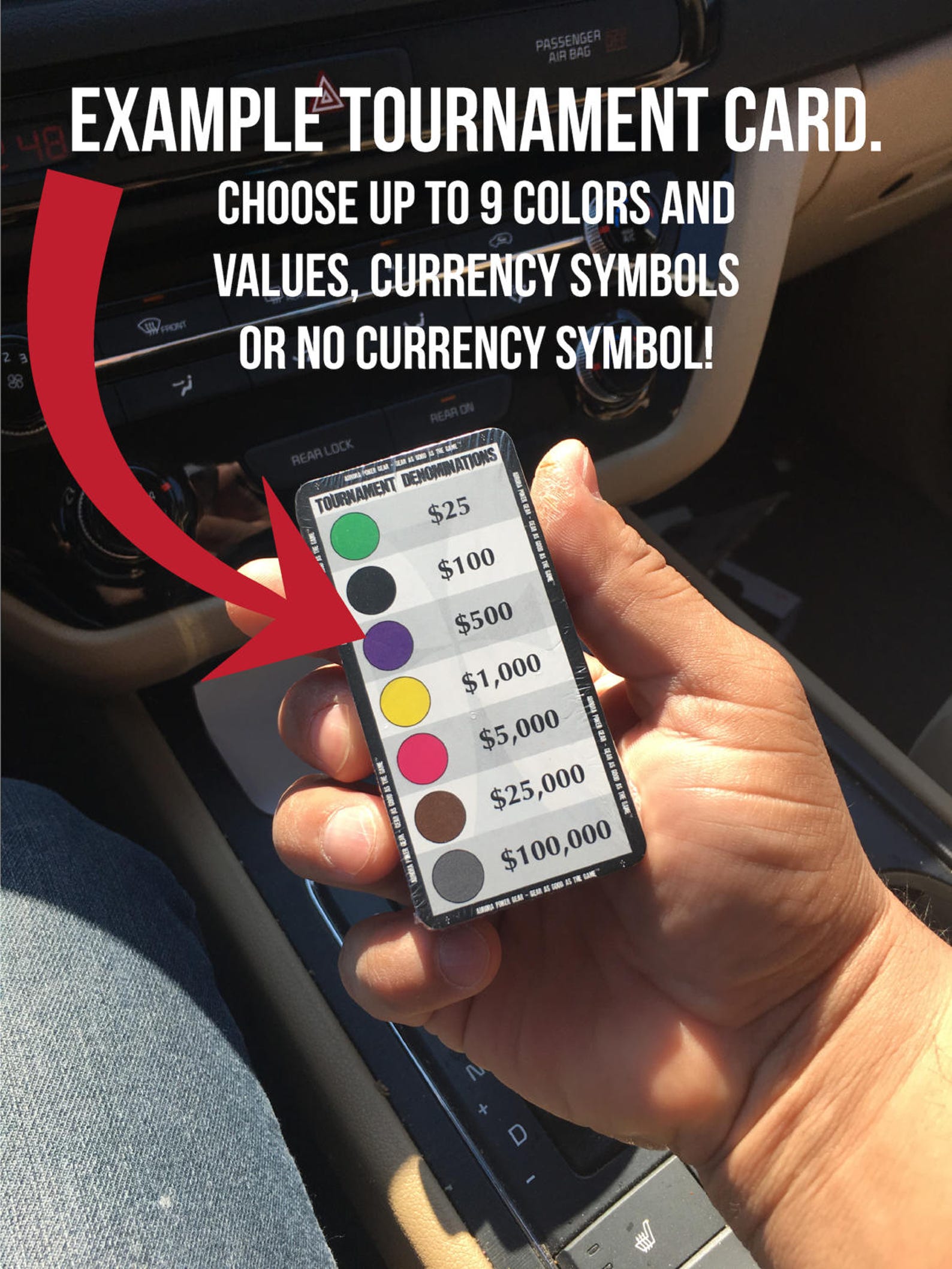 10 Poker Tournament and Cash Game Denomination Cards Etsy