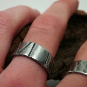 Pewter Roman Numeral Wrapped Ring with Brushed Finish