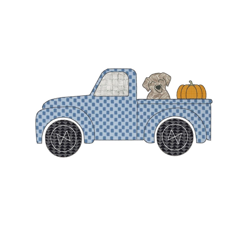 Dog and Pumpkin Truck Applique image 2