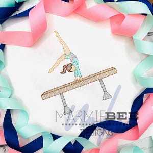 Gymnast on Balance Beam Quick Stitch