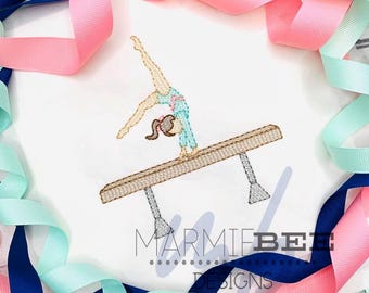 Gymnast on Balance Beam Quick Stitch