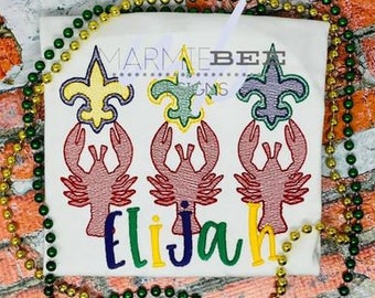 Cangrejo Fleur De Lis Bordado de puntada rápida