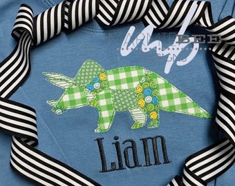 Choppy Triceratops Applique Embroidery