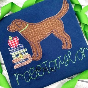 Back to School Lab Pup Simple Applique
