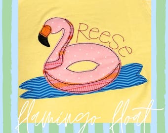 Pink Flamingo Pool Float Simple Applique