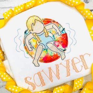 Pool Float Girl Simple Applique