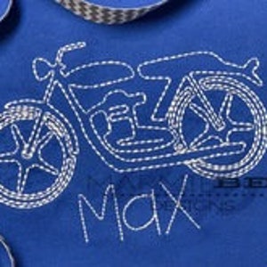 One Color Motorcycle Quick Stitch Embroidery